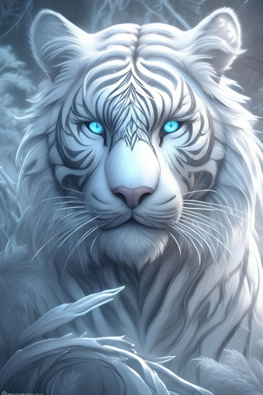 Wallpaper Black and White Tiger Illustration Background  Download Free  Image