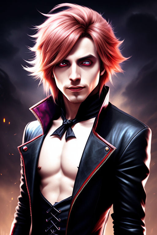 Vampire boy, anime, blood, fangs, horn, male, red, simple, HD wallpaper |  Peakpx