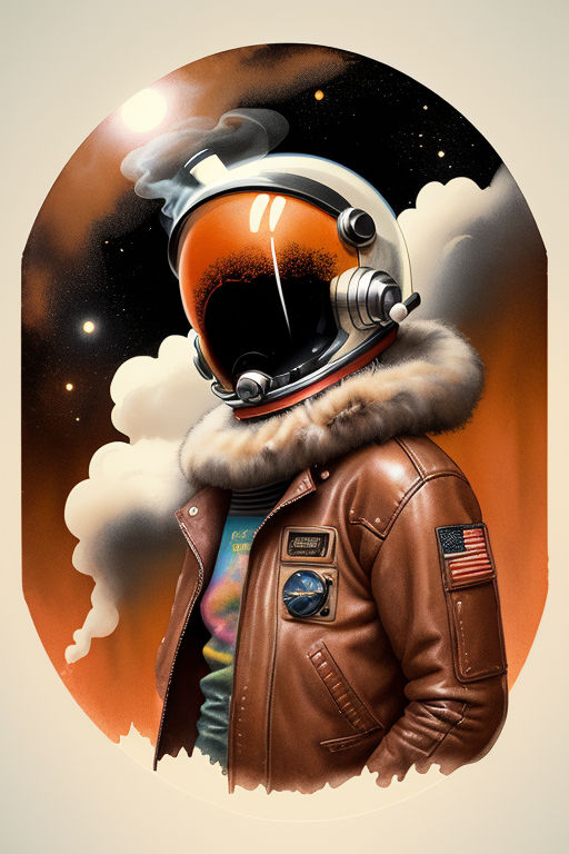 retro astronaut art