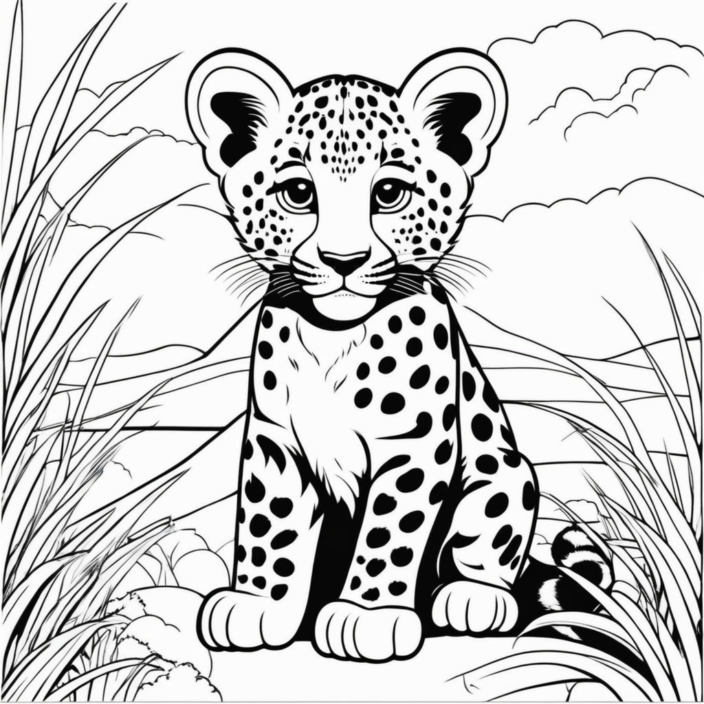 baby leopard coloring pages