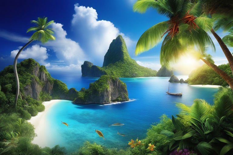 tropical island paradise background