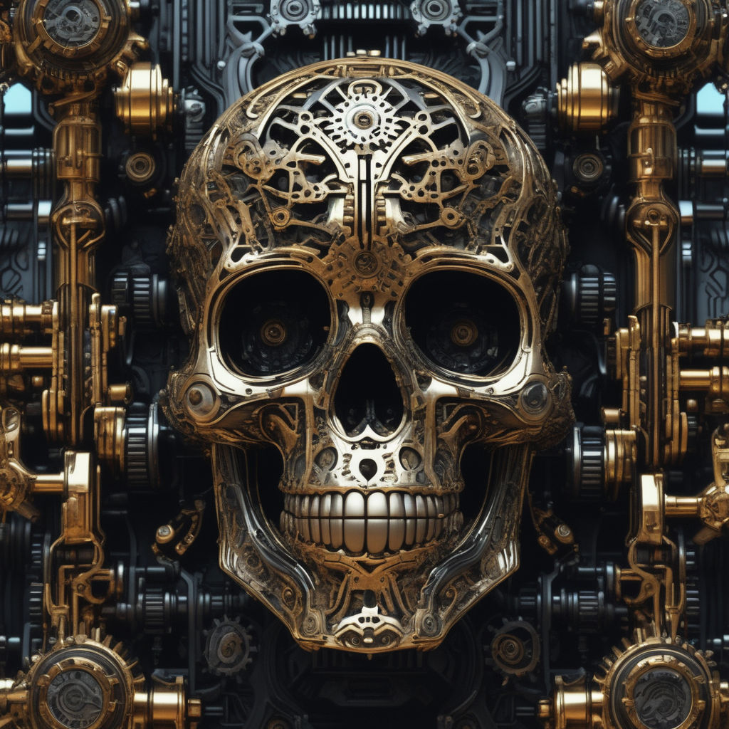 biomechanical skull art