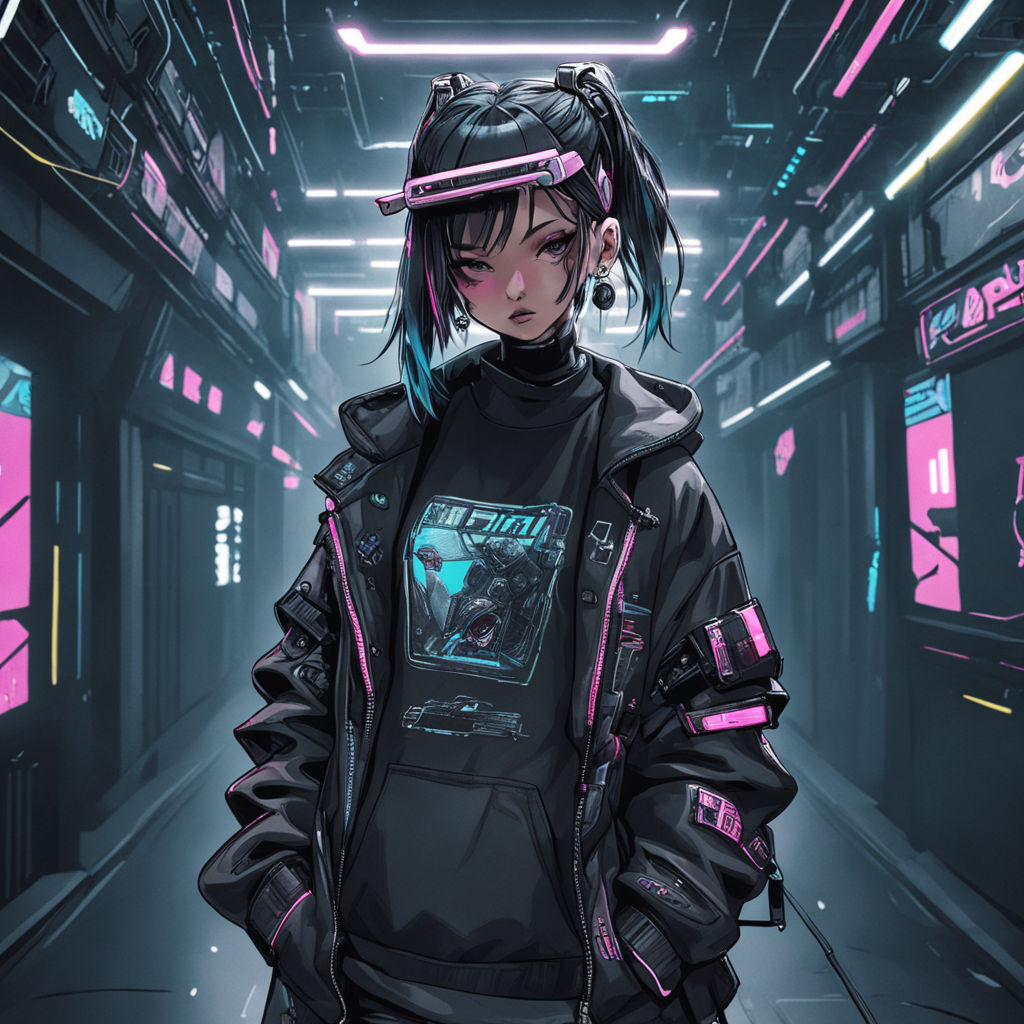 Anime Cyberpunk Cat Girl - KillerKittenDesigns - Digital Art, Fantasy &  Mythology, Fantasy Men & Women, Females - ArtPal