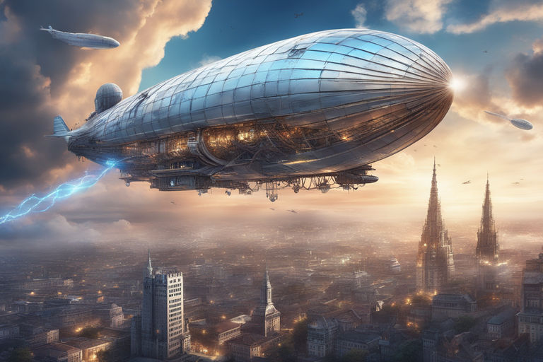 Download 8k Anime Futuristic Airship Wallpaper