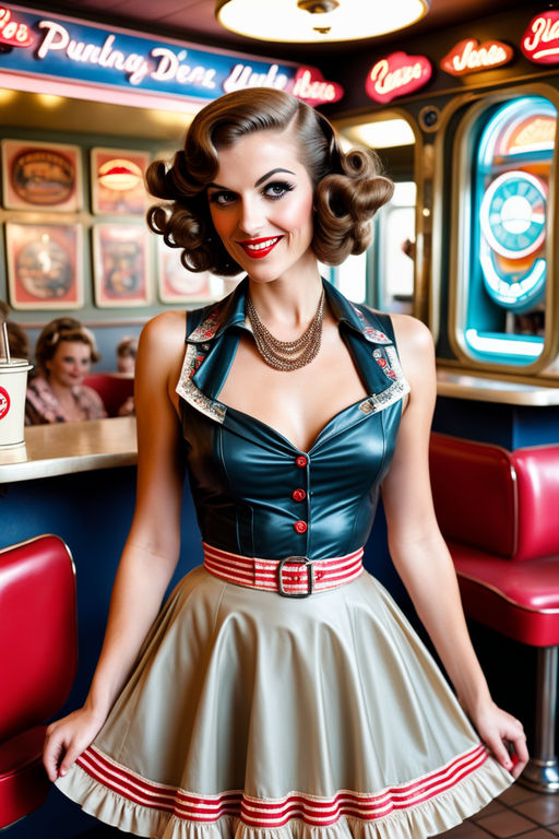 cute young pin-up dress girl rockabilly style - Playground
