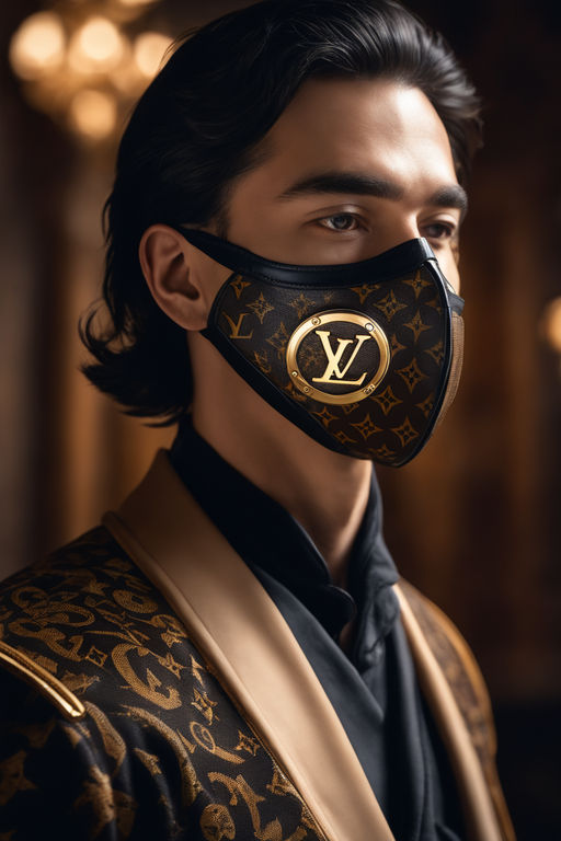 Mortal Kombat Fashion : man wearing Louis Vuitton monogram concept mask,  renaissance period, hyper realistic v--5, 8k, 8mm lens, trending on  artstation, sharp focus, studio photo, intricate details, highly detailed,  by greg