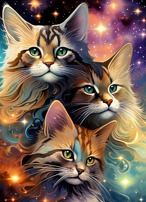 Cat in Space: Cute Feline Among the Stars, AI Art Generator