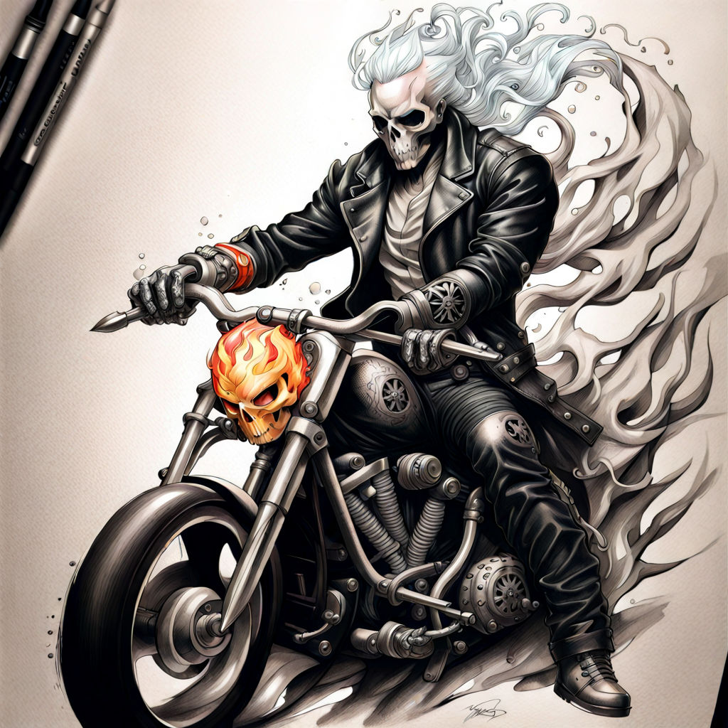 How To Draw Ghostrider | Sketch Tutorial - YouTube