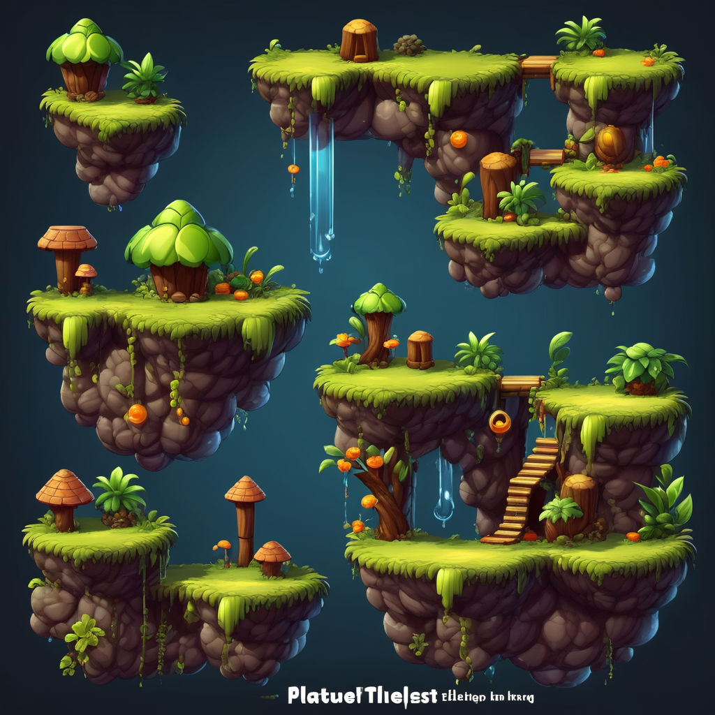 ArtStation - Cartoon 2D Platformer Tileset (FREE)