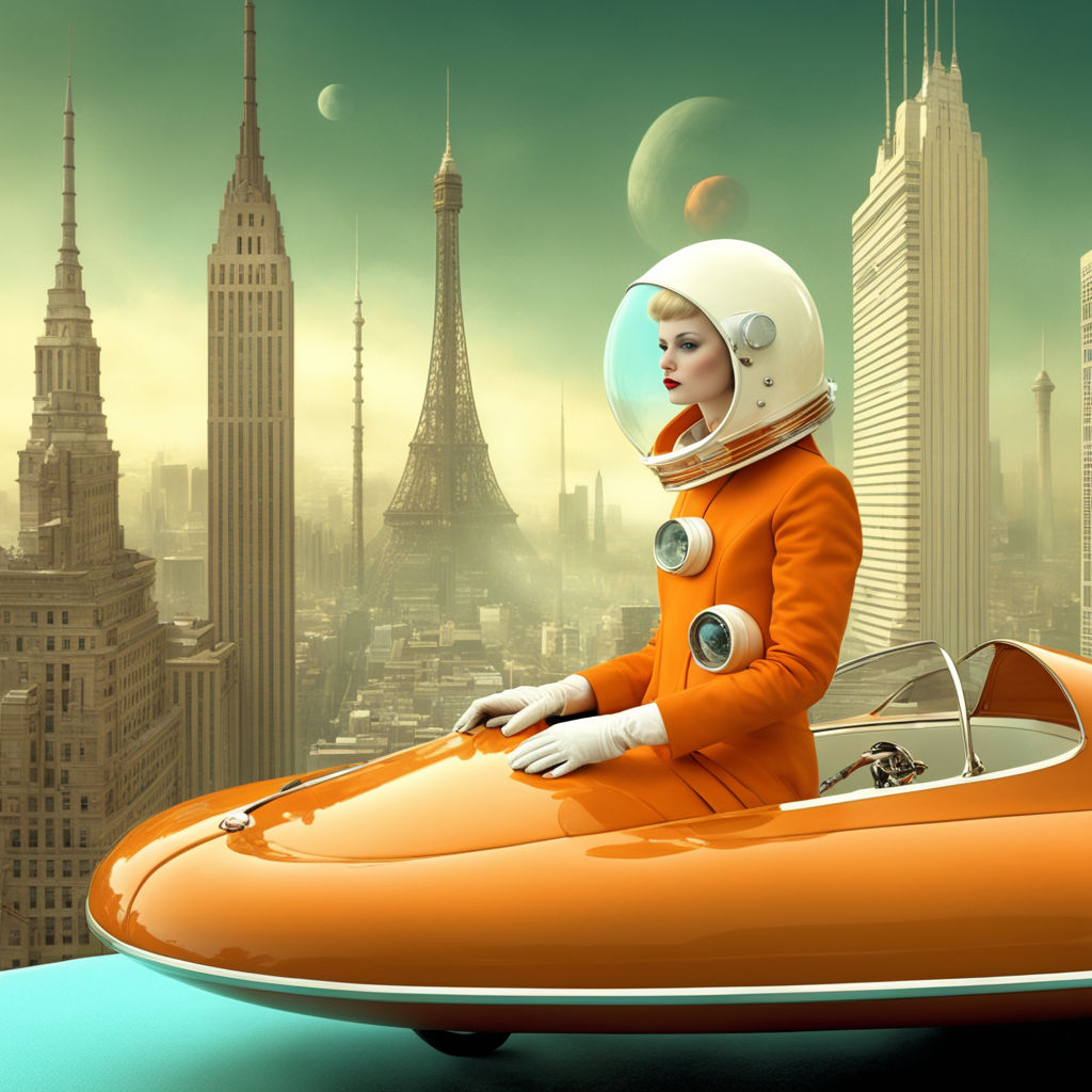 Illustration of retro-futuristic fashion - Playground