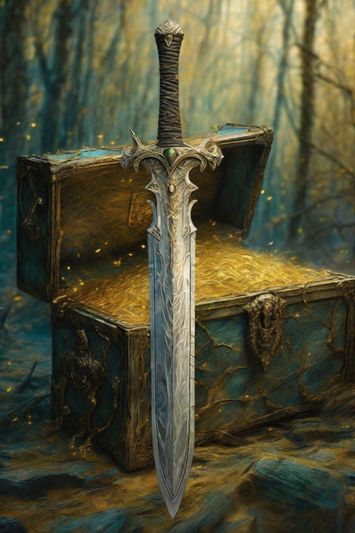 ArtStation - Crossed sharp swords concept with ribbon in vintage