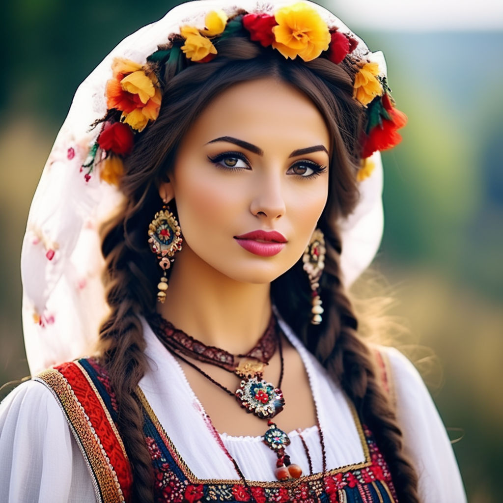 Young Smiling Woman In Traditional Russian Clothes Stands On A Small Bridge  Near The Lake, And Holding Balalaika Stock Photo, Picture and Royalty Free  Image. Image 123815040.