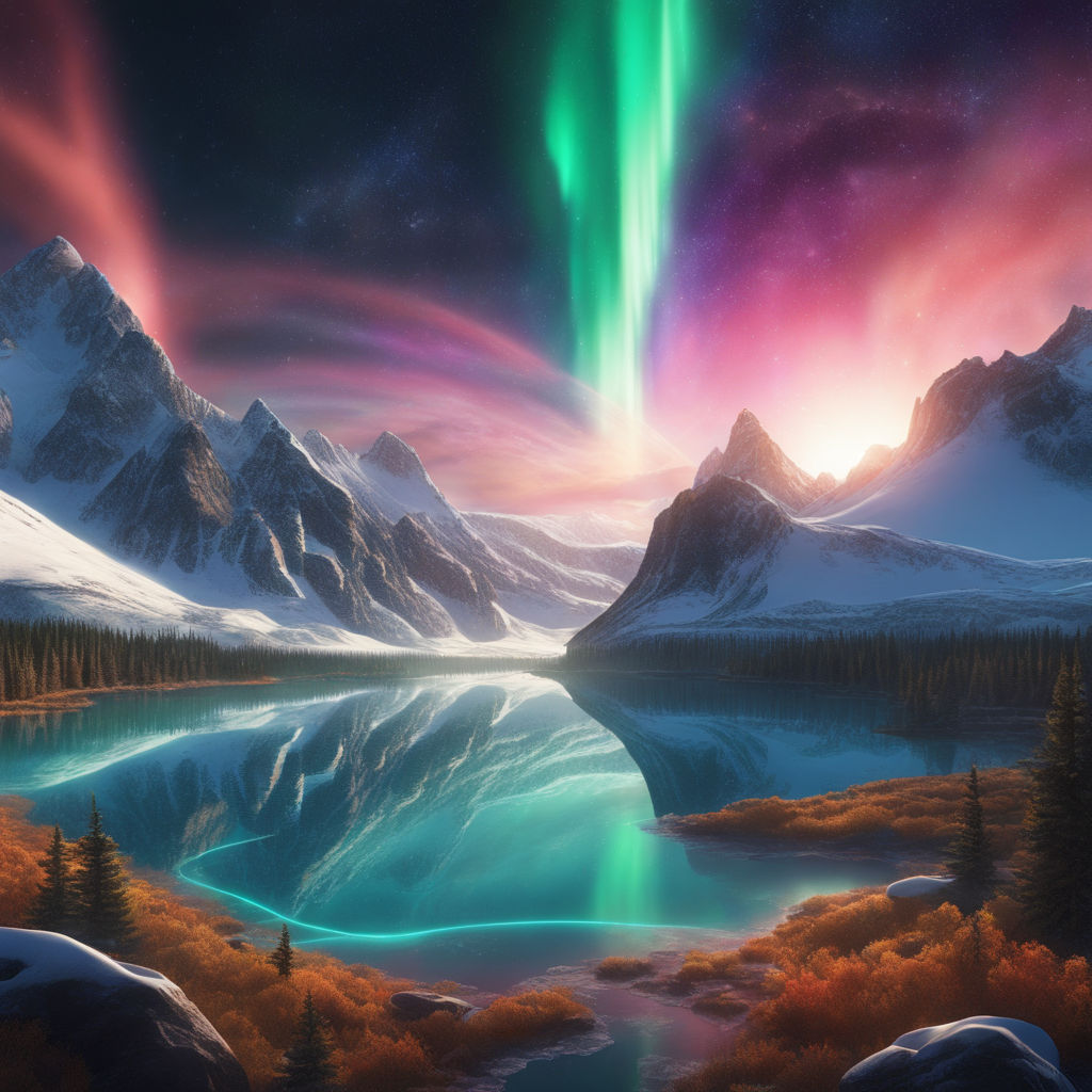 a breathtaking aurora borealis lights up the sky with vibrant hues -  Playground