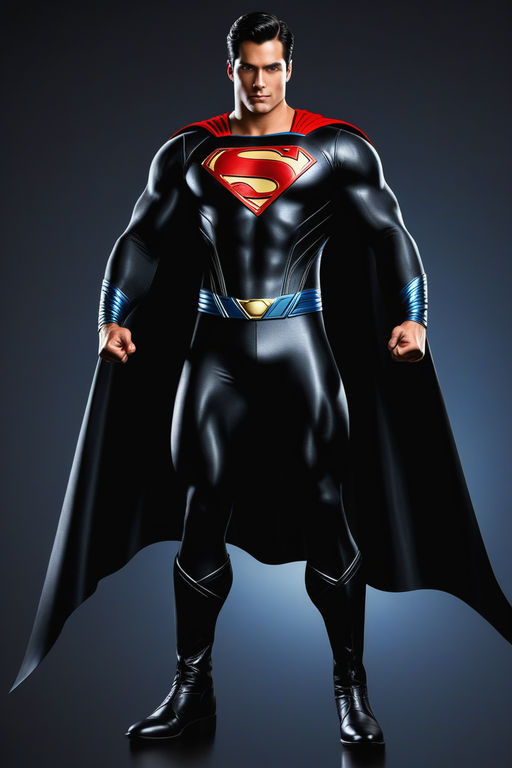 Superman in an all-encompassing jet-black spandex suit - Playground