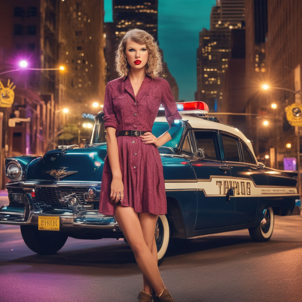 Taylor Getaway Car Digital Print Retro Aesthetic Red Girly 