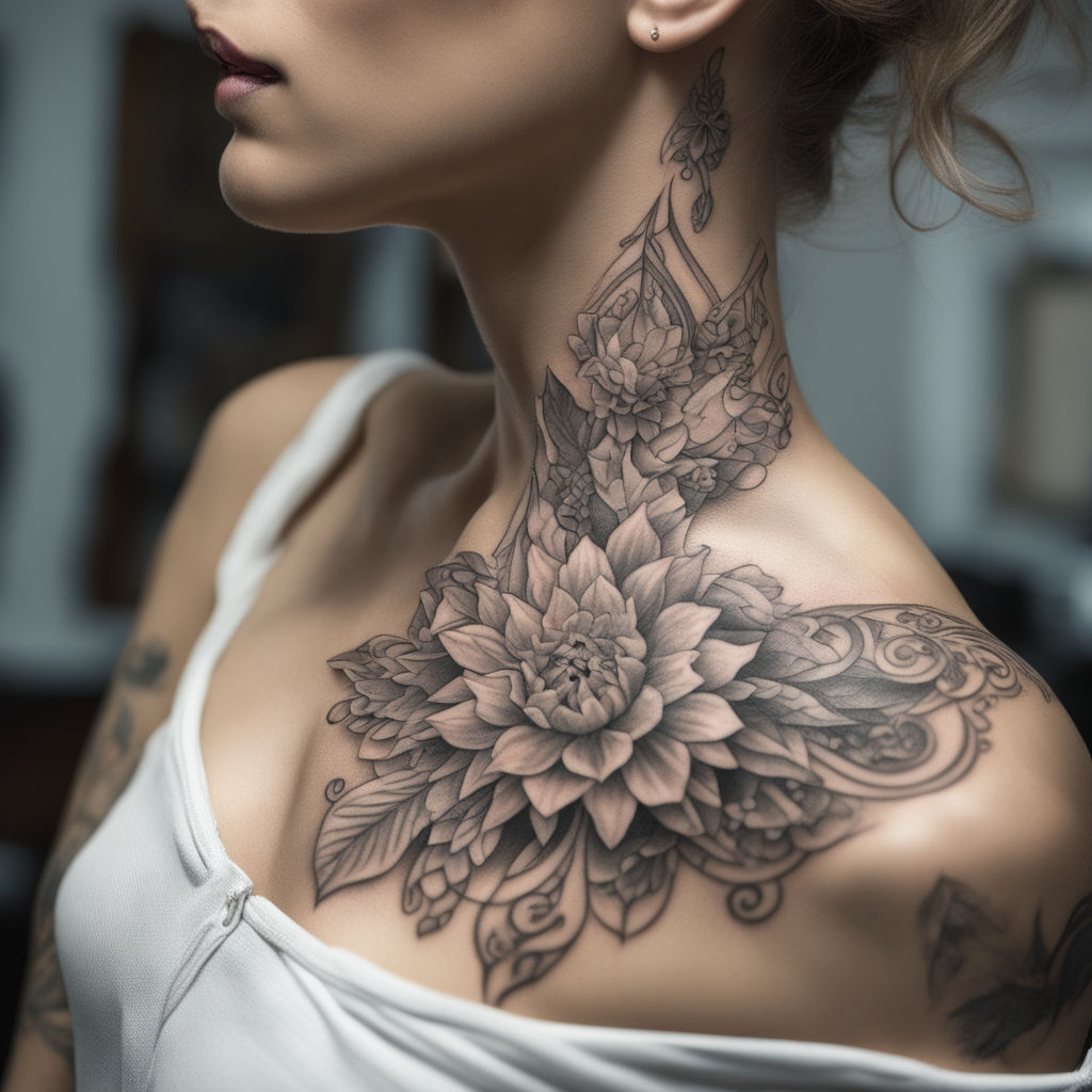 Rose Neck Tattoos - Best Tattoo Ideas Gallery | Rose neck tattoo, Flower  neck tattoo, Neck tattoos women