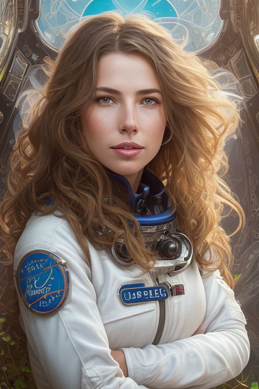 realistic astronaut drawing shoulders up