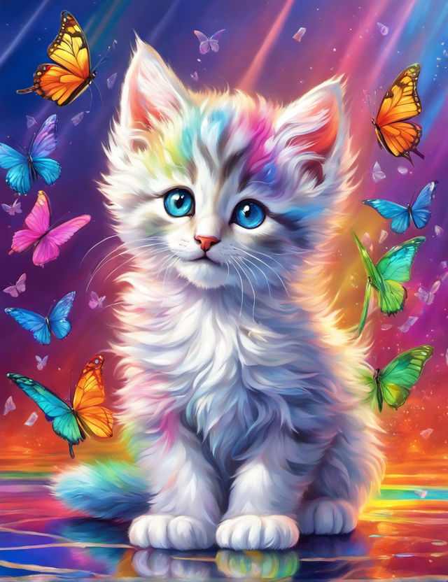 Lisa Frank Colorful Dog Diamond Painting 