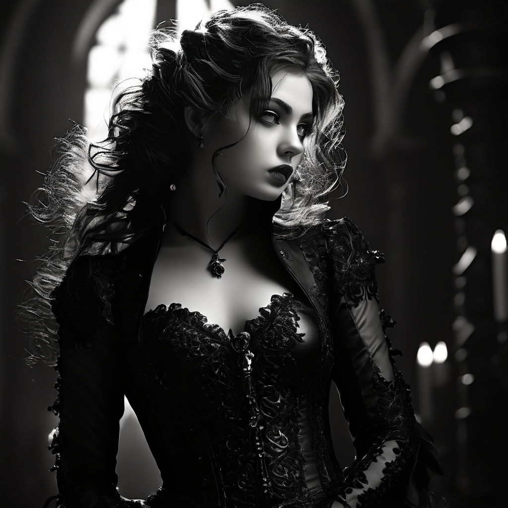 Premium Photo  Beautiful gothic woman in black lingerie and