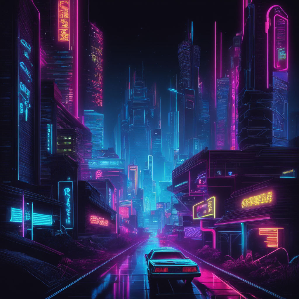 PC Wallpaper 4K - Synthwave Dreams: Embrace the Neon Night! in