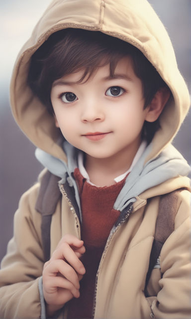 cute little boy with brown hair and blue eyes