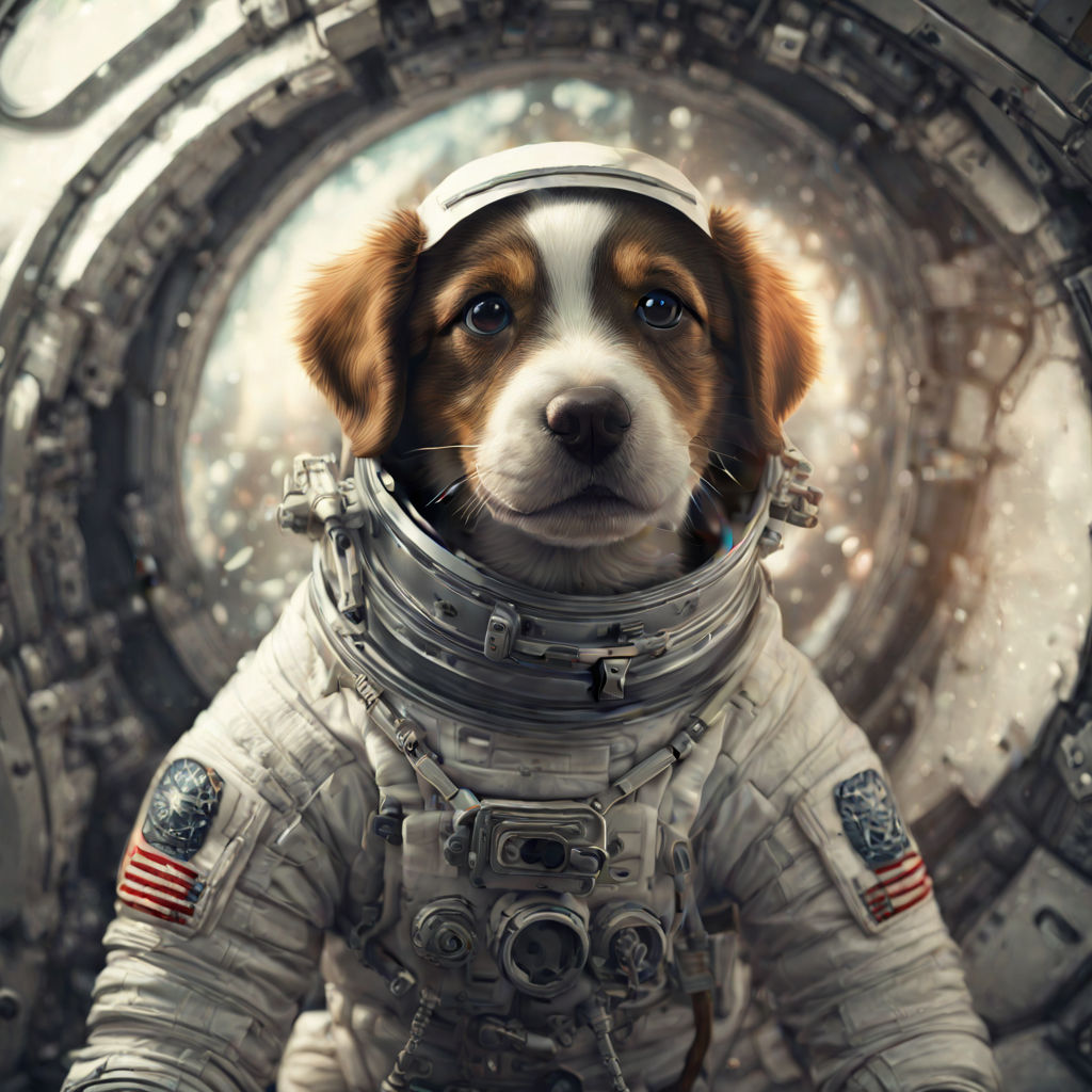 dog in space station