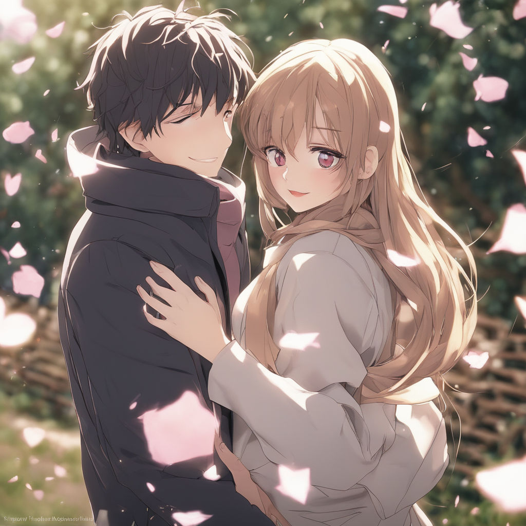 cute anime romance hug