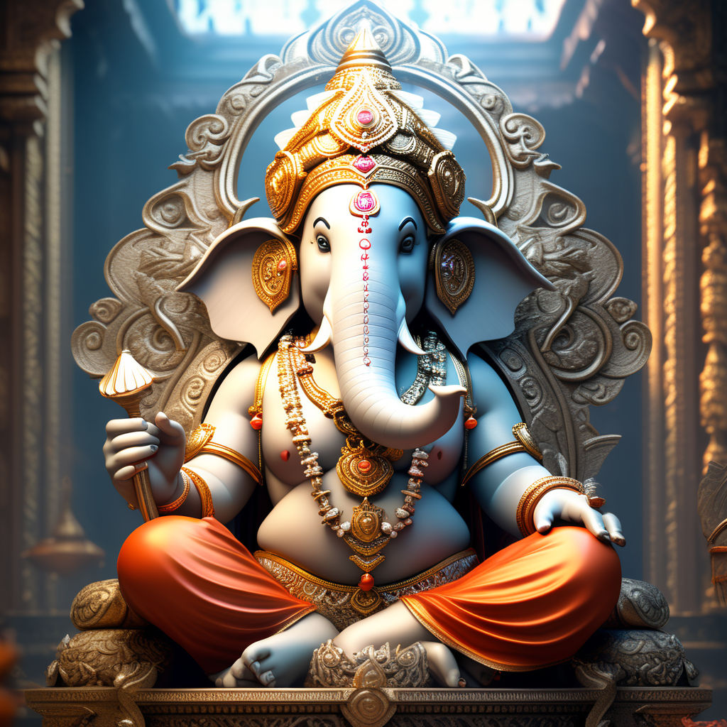 lord ganesha medetating