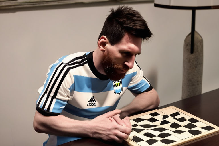 messi and cristiano ronaldo playing chess - Playground