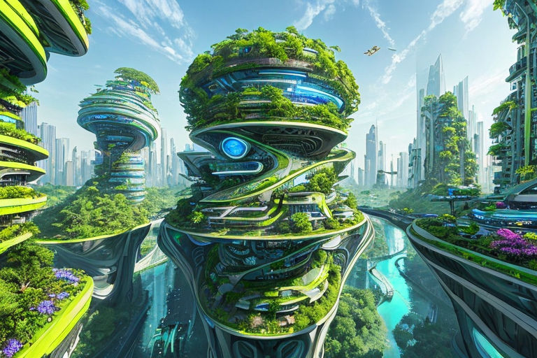 Quatricise on X: Solarpunk city panorama (in4:3 which isn't a panorama  format but hush) #illustration #solarpunk  / X