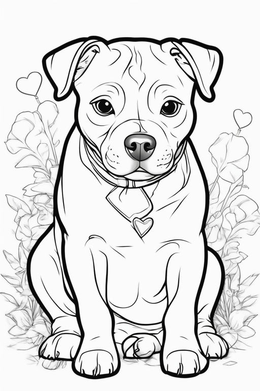 pitbull puppy drawing