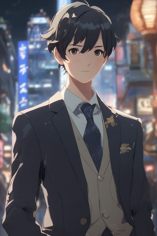 anime guy in tux