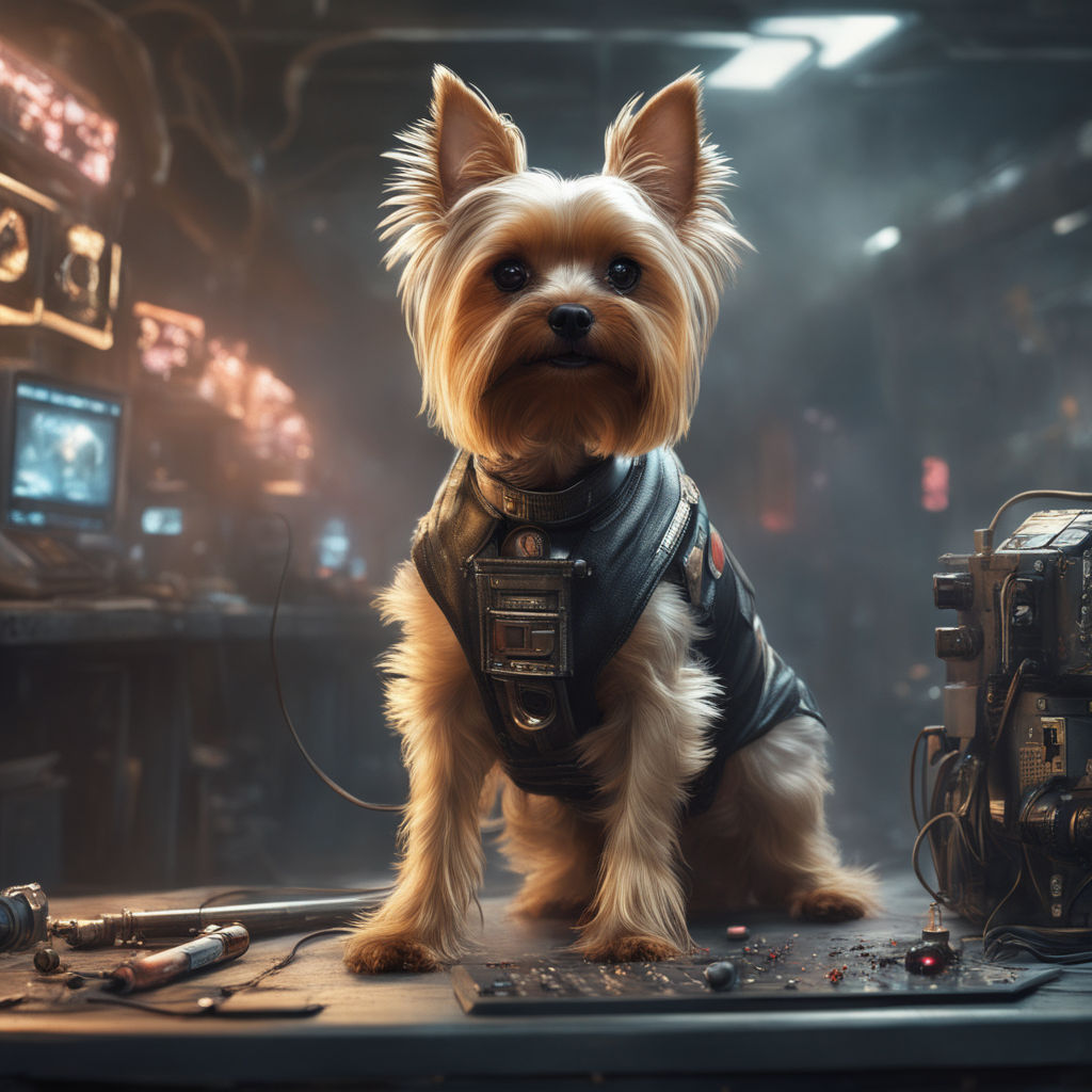 Yorkie with Star Wars toys Stock Photo by bluelily52