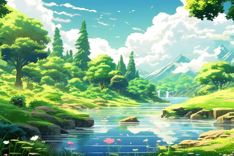 Anime Rain Nature Scenery GIF | GIFDB.com