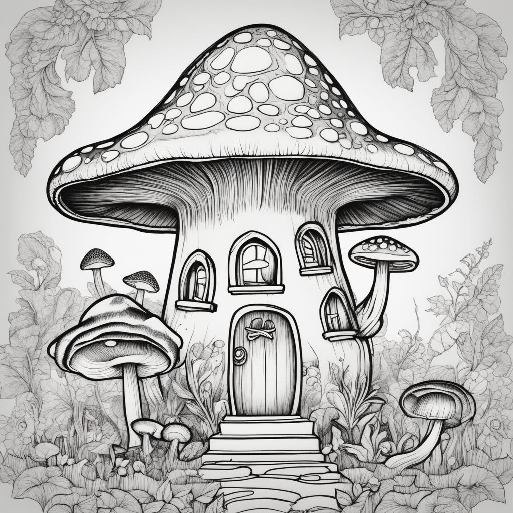 Mushroom Village Colouring Page, Cottagecore Colouring Pages, Fairycore,  Mushroom Decor, Mushroom Drawing, Mushroom Gifts, Adult Colouring 