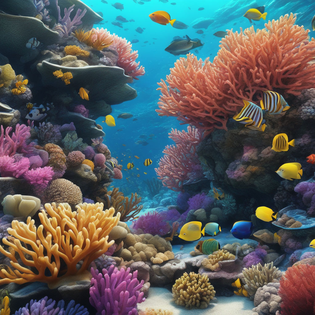 ocean underwater coral reef drawing