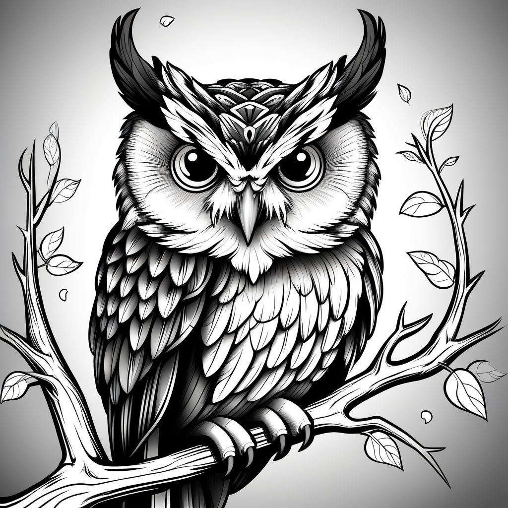 Cute Owl Totem Tattoo Icon Outline Black Stroke Royalty Free SVG, Cliparts,  Vectors, and Stock Illustration. Image 102287361.