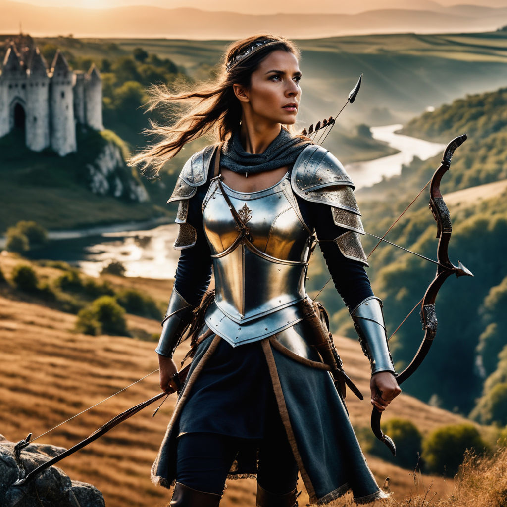 female archer walking the kingdom - Playground