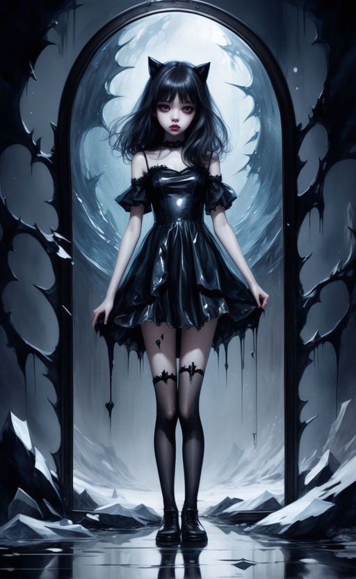 Cute Goth Makeup Anime Girl - Skin 1