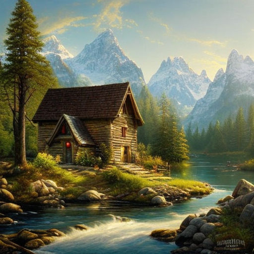 beautiful cabin by river