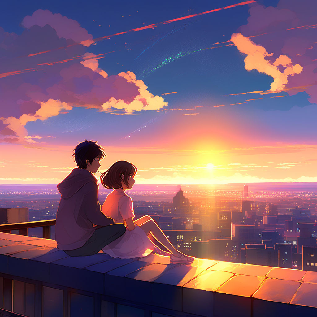 100+] Anime Sunset Wallpapers | Wallpapers.com
