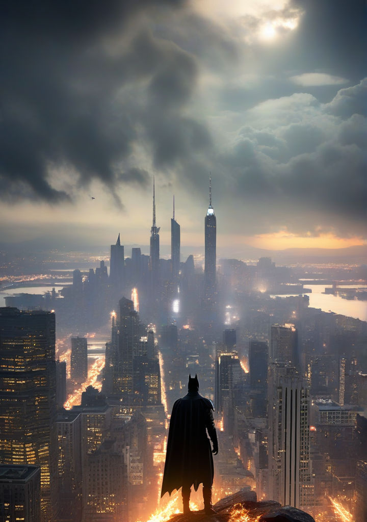 gotham city skyline bat signal