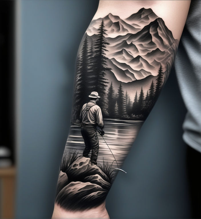 Tattoo uploaded by Jory • Nature landscape outer half sleeve. The waterfall  was so much fun to create! One session about 10 hours made on a client from  Washington DC. • Tattoodo