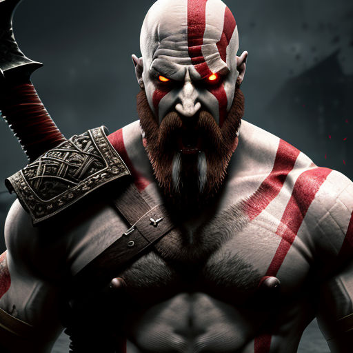 kratos is shouting in his spartan rage type - Playground