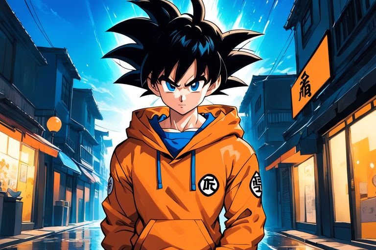 Son Goku Cool Streetwear Handsome Anime Character Photographic