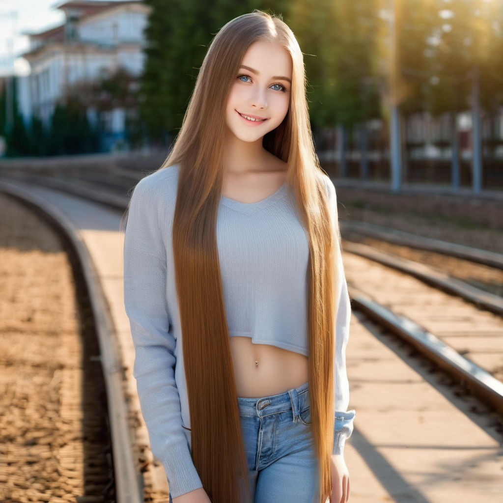 Foto de Very long, straight silky hair. The girl with long hair