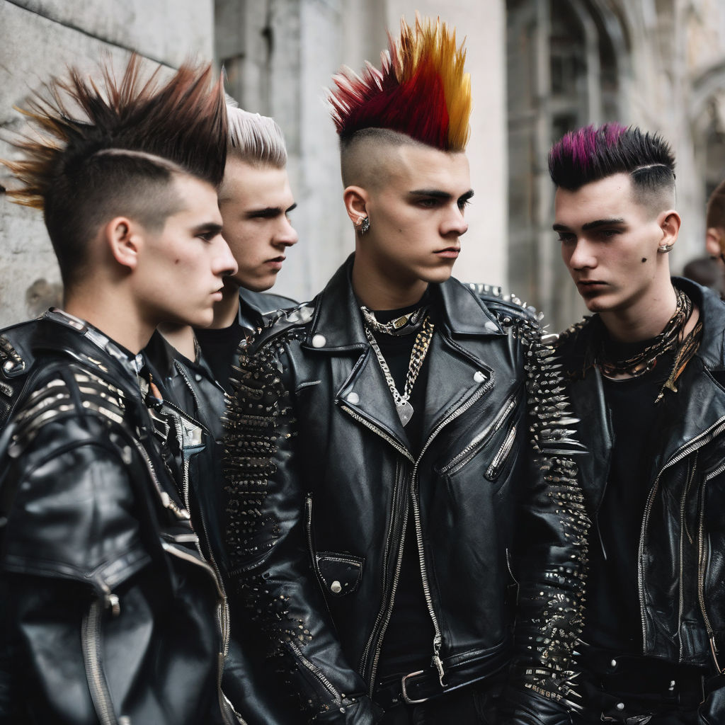 Young man with a punk hairstyle, mohawk, mohican, Wave Gothic Treffen music  festival, Leipzig, Stock Photo, Picture And Rights Managed Image. Pic.  IBR-1573704 | agefotostock