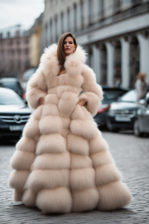 Oscar De La Renta White Mink Fur Coat 