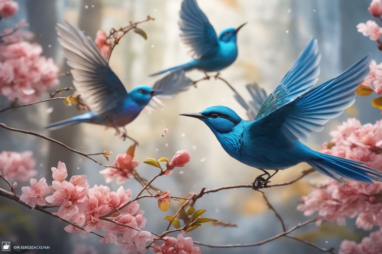 animated flowers and birds