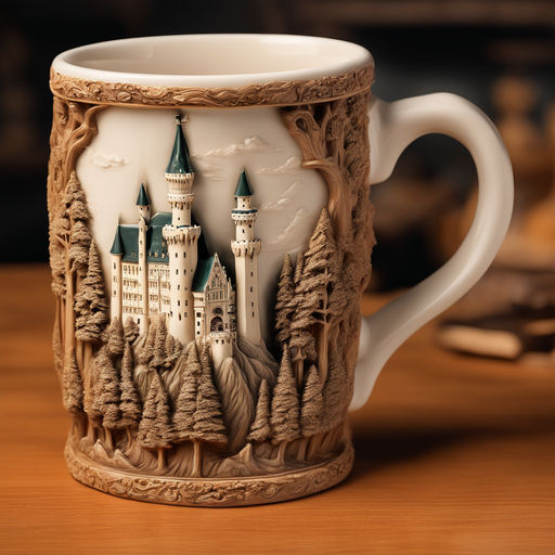 Colorful Coffee Cup with Hyper-realistic Details - Unique Mug